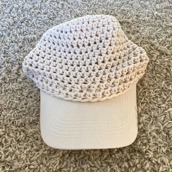 Accessories - Cream crochet baseball cap